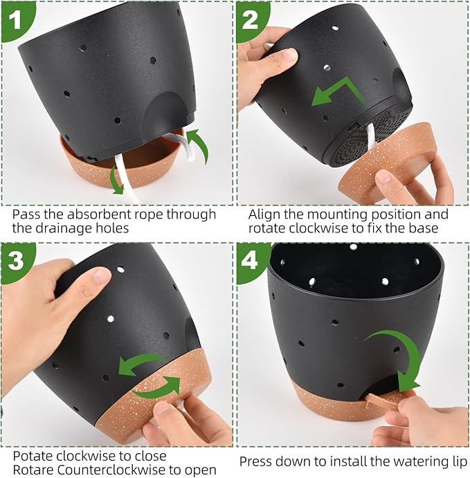 6 Inch Orchid Pots with Holes, 2 Pack Self Watering Planters - Image 4