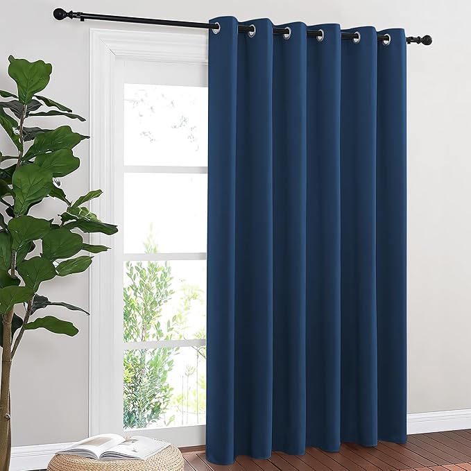 NICETOWN Blackout Sliding Door Curtains 84 Inch Length, Extra Wide Room Divider by NICETOWN