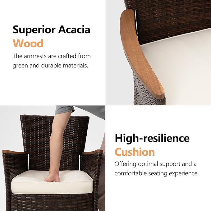 RoyalCraft 5 Piece Patio Wicker Dining Sets - Image 3