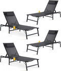4 Pack Foldable Chaise Lounge Chair by HOMELYM