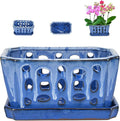 W&W Orchid Pot with Holes and Saucer by WWHomeDecor