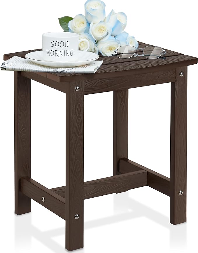 Y&M Outdoor Side Table, HIPS Adirondack Small Single Table, Waterproof Square by YM