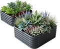 2-Pack 4x1.5ft Galvanized Raised Garden Bed, Outdoor Planter Bed, Metal Planter by Besebay