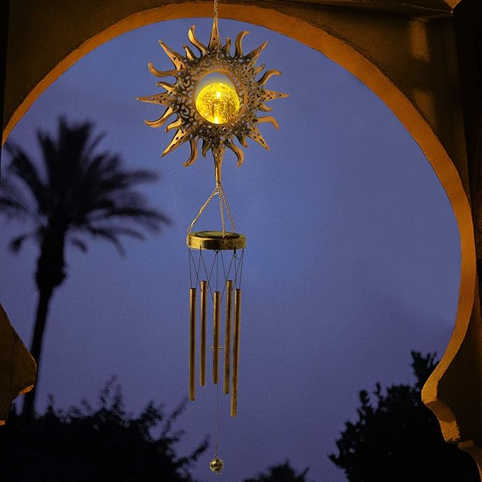 Solar Sun Light Wind Chimes for Outside for Women Gifts for Mom Grandma Wife - Image 5