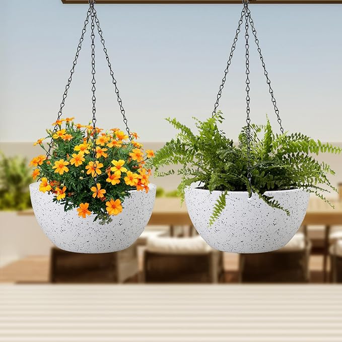 12 inch Large Hanging Planters for Indoor Outdoor Plants, 2 Pack Hanging Flower - Image 6