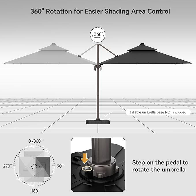 9x12FT Cantilever Patio Umbrella - Image 5