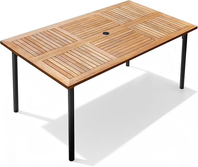 Flamaker Acacia Wood Patio Outdoor Dining Table - Image 2