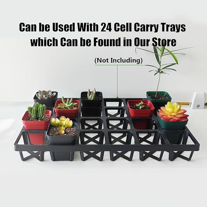 Square Plastic Nursery Pot 3" 120 Pcs Deep Succulent Pots Small Flower Planter - Image 8