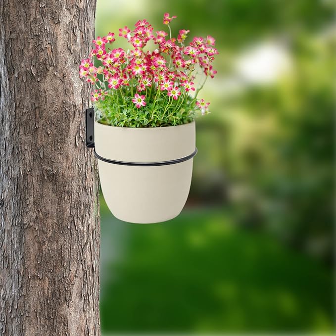 6 Pack 8 Inch Wall Flower Pot Holder Ring Plant Hanger, Metal Planter Hooks - Image 6