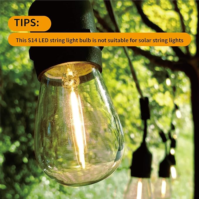 Meconard 24 Pack LED S14 Replacement Light Bulbs, Shatterproof Outdoor 1 Watt - Image 5