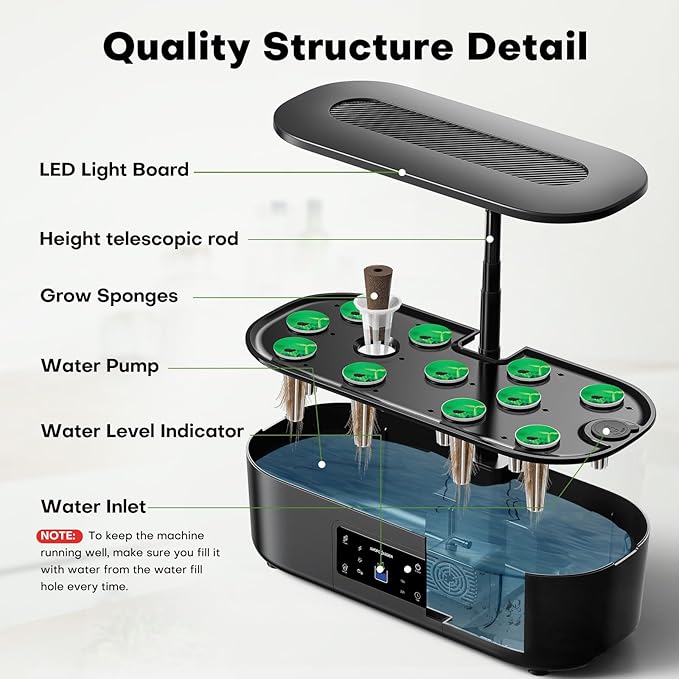 Ahopegarden Hydroponics Growing System Kit Indoor Herb Garden - Image 7