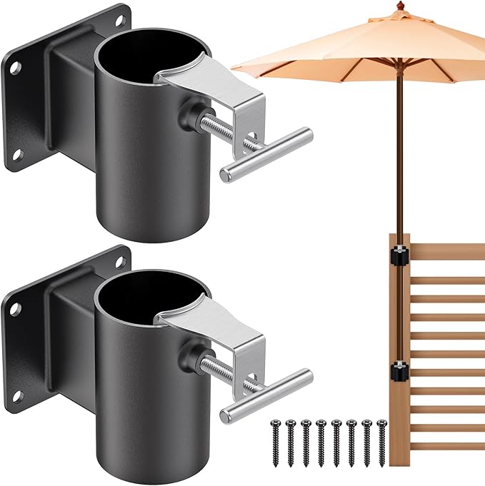 Heavy Duty Deck Railing Umbrella Holder, Patio Umbrella Stand by Lifeswell