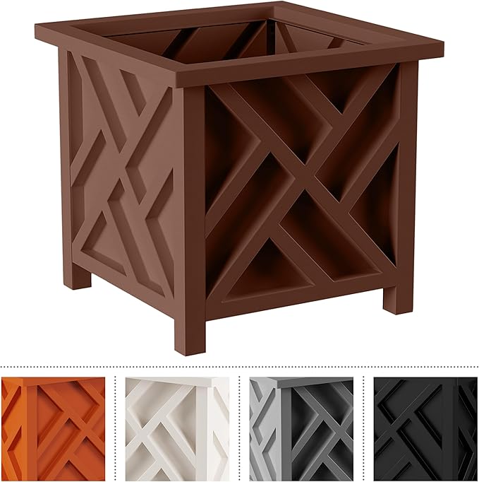 Lattice Design Outdoor Planter Box 2-Pack - Image 7