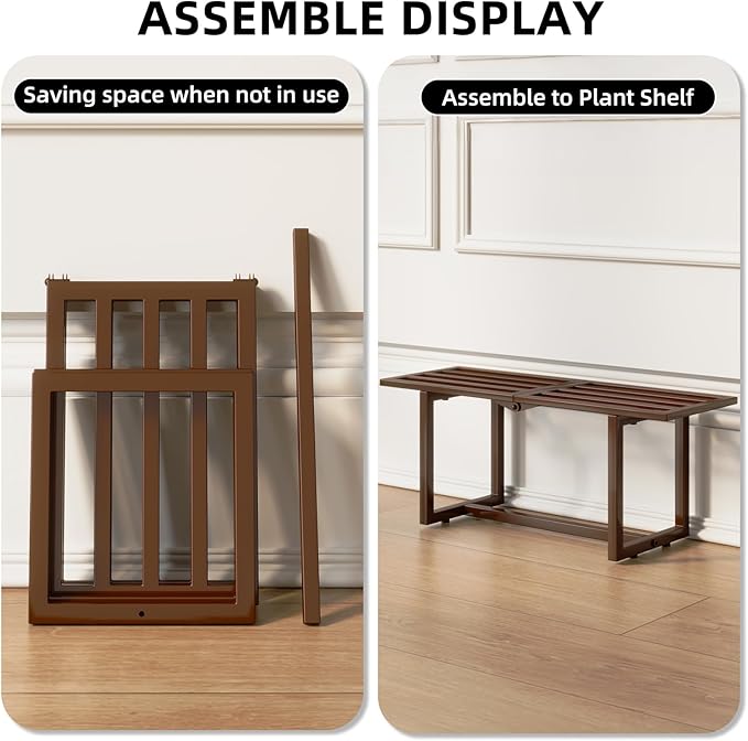 Modern Outdoor Plant Stand for Indoor Corner, Foldable Metal Plant Display - Image 4