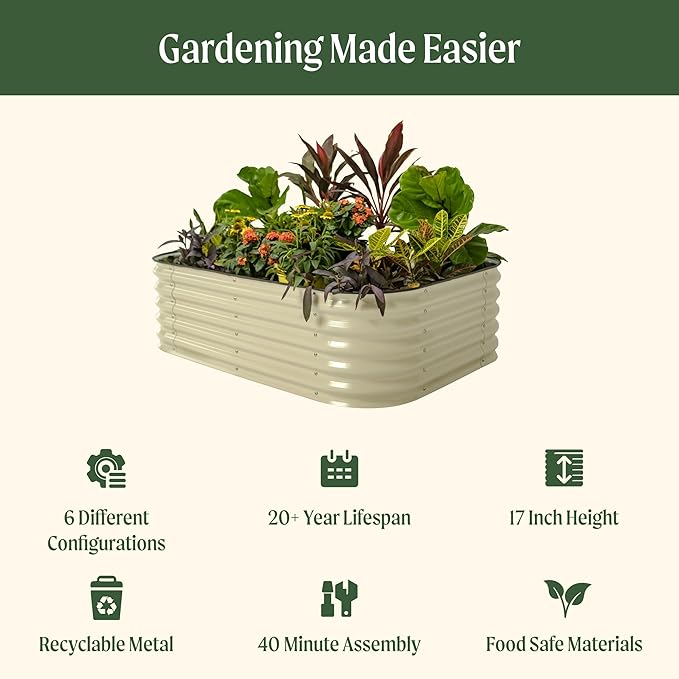 Vego garden Aluzinc Raised Garden Bed Kits, Sky Blue - Image 2