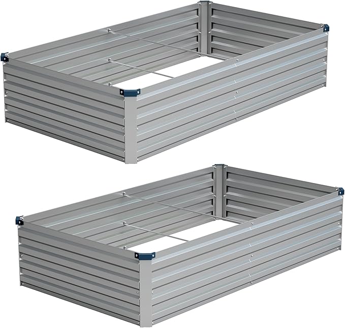 Vengarus 6x3x1FT Galvanized Raised Garden Bed Kit, Outdoor Metal Planter Box by Vengarus