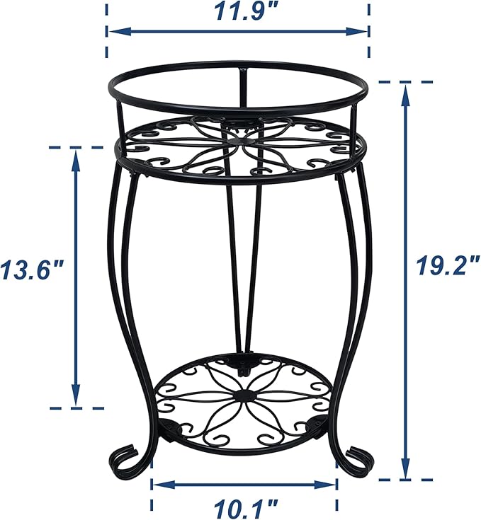 CASIMR 2 Tier Plant Stand, 19.2 inch Tall Metal Potted Holder Rack, Indoor - Image 7