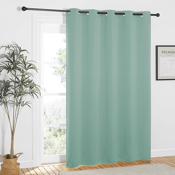 NICETOWN Aqua Blue Blackout Curtains 84 inch Length, Grommet Top Room Darkening - Image 7