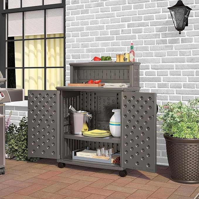 Suncast Patio Plastic Storage and Prep Station - Image 5
