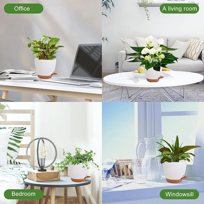 Flower Pots, 8/7/6.5/6/5.5/5 Inch Self Watering Planters - Image 7