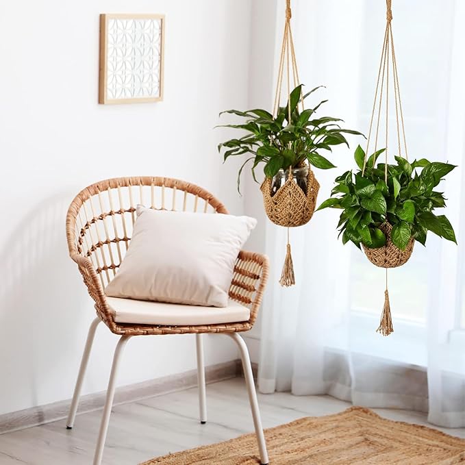 Shappy 3 Pack Jute Crochet Long Plant Hanger - Image 7