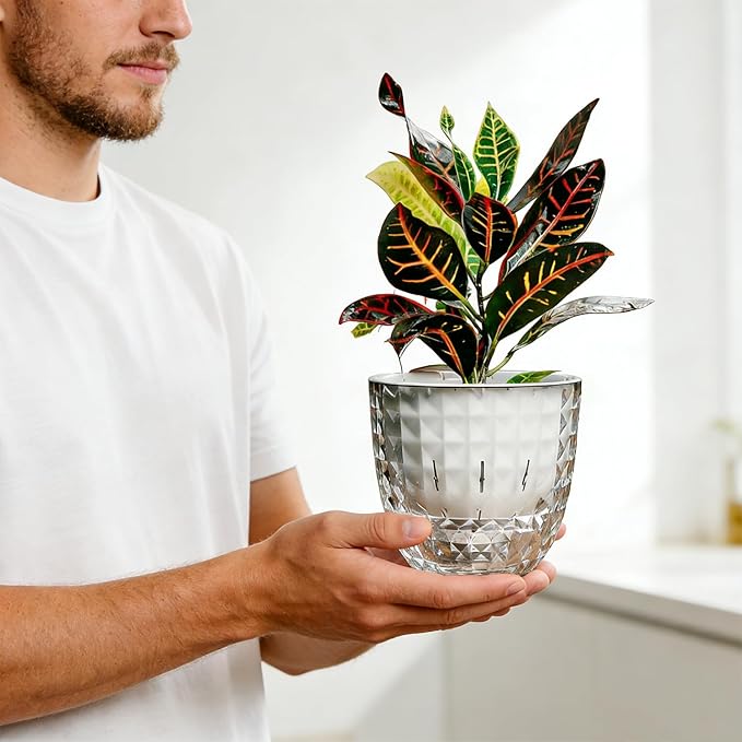 4 Pack 4 inch Self Watering Pots Planters - Image 4