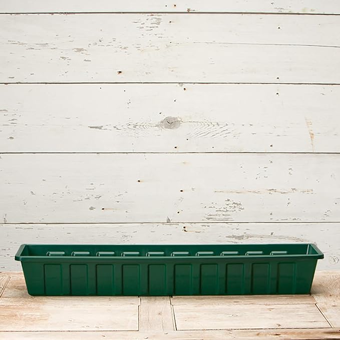 Root & Vessel Poly-Pro Plastic Flower Box Planter, Hunter Green - Image 2