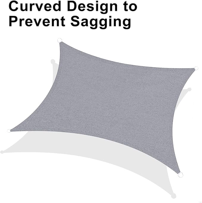 LOVE STORY Custom Size 5'x8' Silver Grey Sun Shade Sail Rectangle UV Block - Image 6