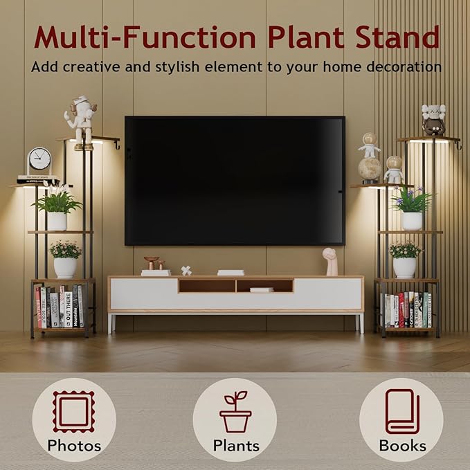 Plant Stand Indoor with Grow Light, 5-Tiered Tall Plant Stand Indoor, Metal - Image 6