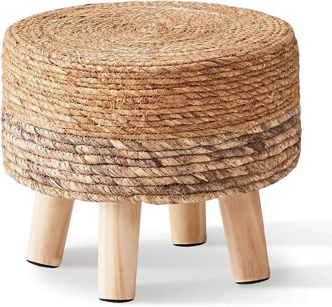 Cpintltr Ottoman Outdoor Sea Grass Stool Poufs Hand Woven Round Foot Stool by CpintltrFruniture