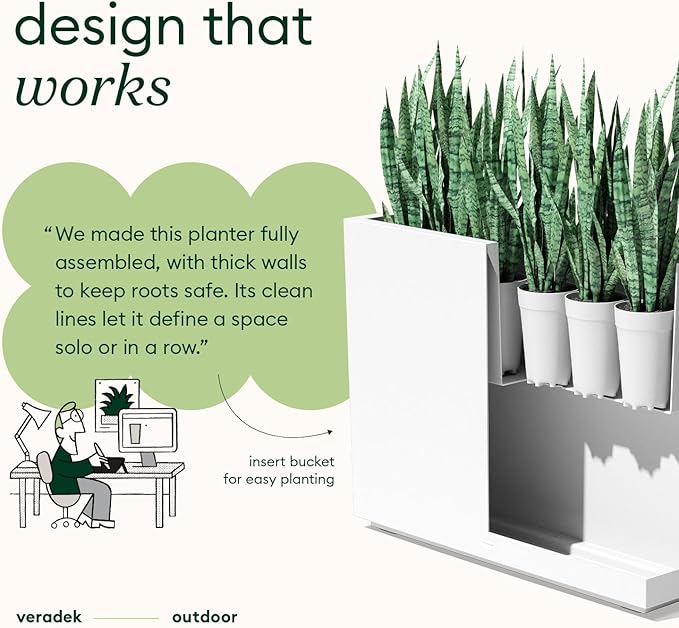Veradek Block Series Span Plastic Planter - Image 3