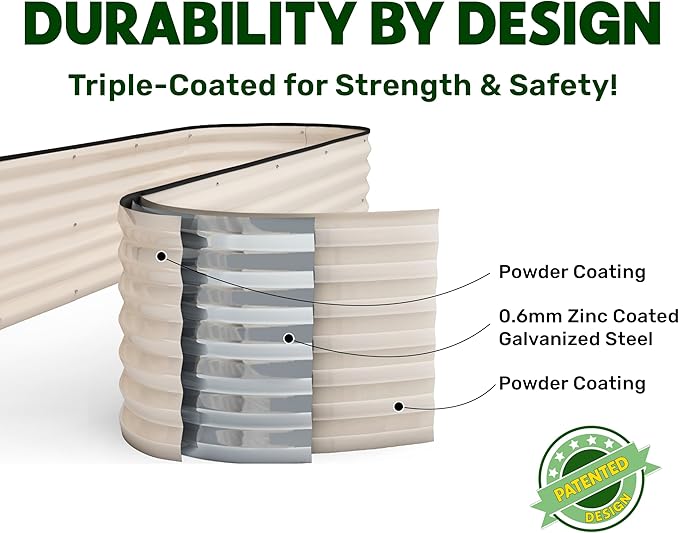 9-in-1 Galvanized Steel Raised Garden Bed // 8×2×1.5 ft Modular Planter - Image 5