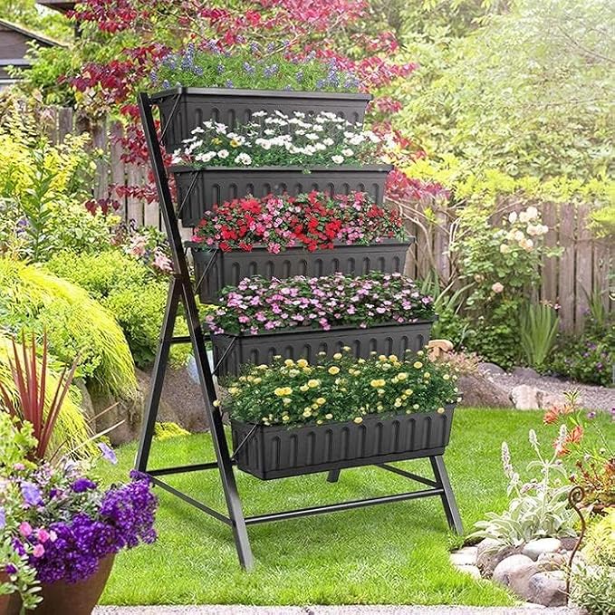 SEJOV 4FT Vertical Raised Garden Bed, 5 Tiers Elevated Planter Box - Image 9