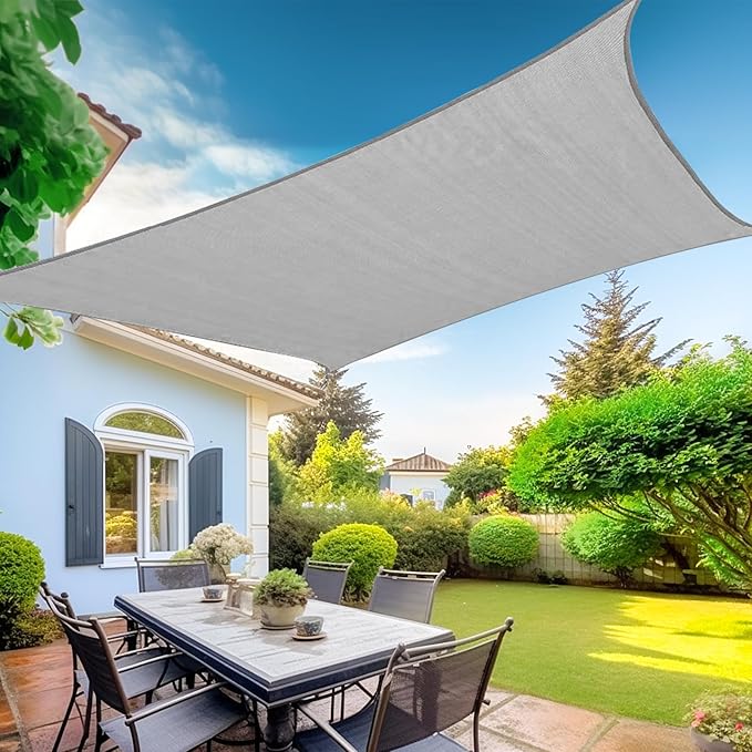 KANAGAWA Sun Shade Sail 20'x20' Grey Rectangle UV Block Canopy Awning Shelter by KANAGAWA