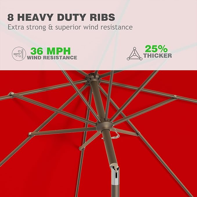 AreShark 9 FT Patio Umbrella for Outdoor, Outdoor Umbrella - Image 4