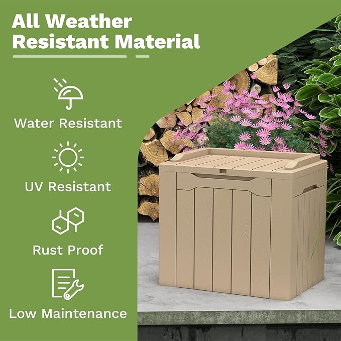 Patiowell 30 Gallon Resin Deck Box, Outdoor Storage Box - Image 3