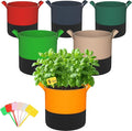 5-Gallon Grow Bags: 6 Pack Heavy Duty 350G Thickened Fabric Pots Nonwoven Felt by RVZHI