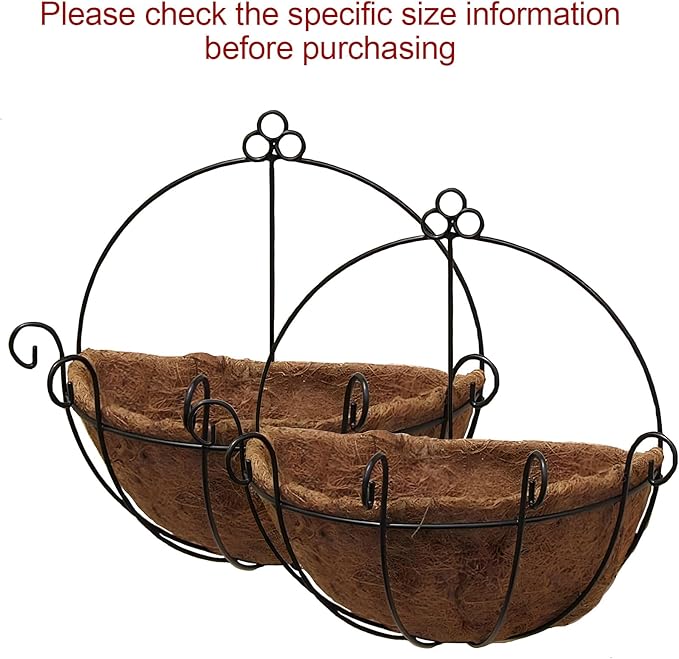 Tosnail 2 Pack Metal Wall Hanging Planter Basket - Image 3