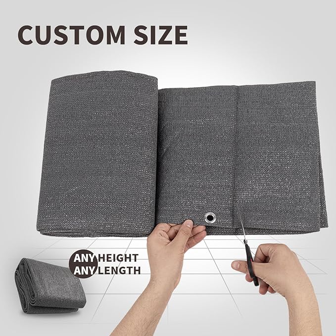 LOVE STORY Custom Size 3.3'x17' Dark Grey Balcony Privacy Screen, UV Block - Image 2