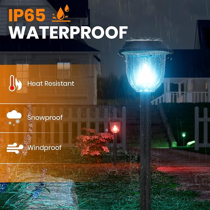 AOSEA 2 Pack Solar Pathway Lights Outdoor Waterproof - Image 8