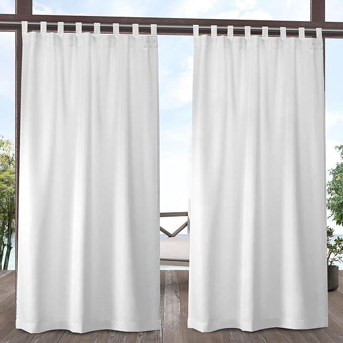 Exclusive Home Cabana Solid Indoor/Outdoor Light Filtering Hook-and-Loop Tab by Exclusive+Home