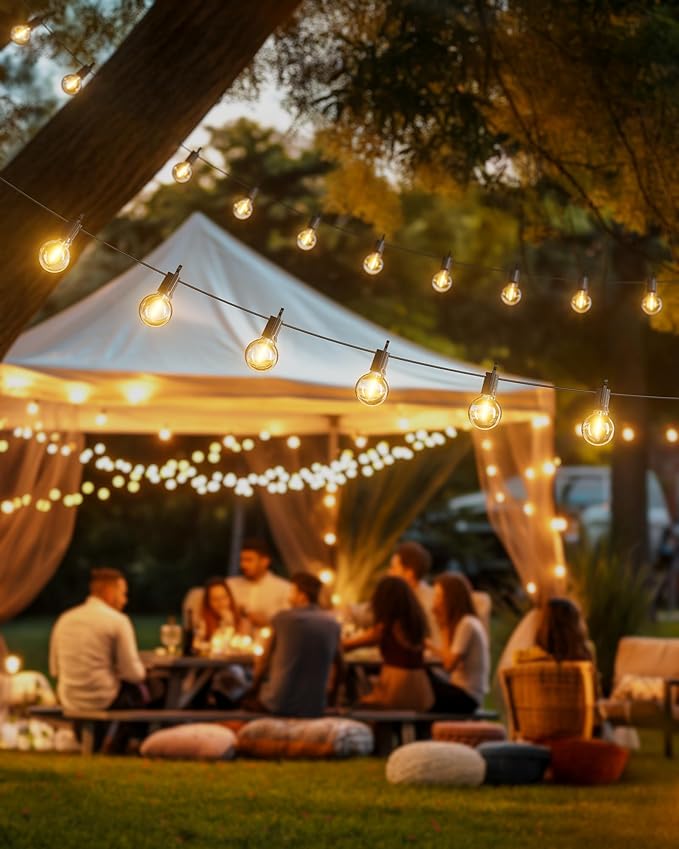 Brightown Outdoor String Lights 29 Feet G40 LED Patio Lights, 13 Plastic Edison - Image 7
