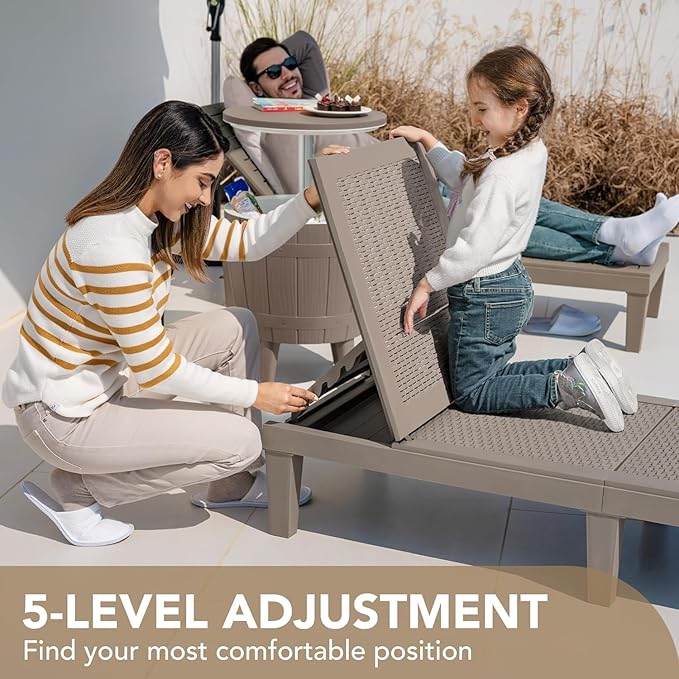 Devoko Outdoor Chaise Lounge Chair Set of 4 - Image 4