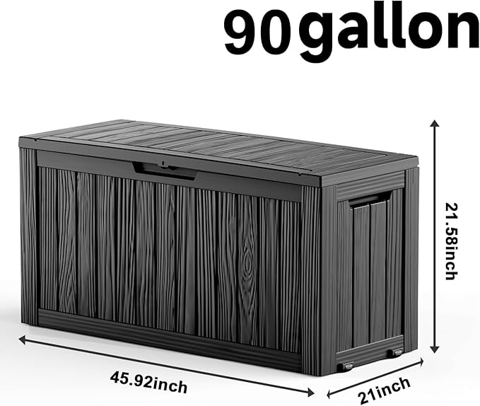 EasyUp 90 Gallon Outdoor Deck Box Waterproof, UV Resistant Resin Outdoor - Image 2