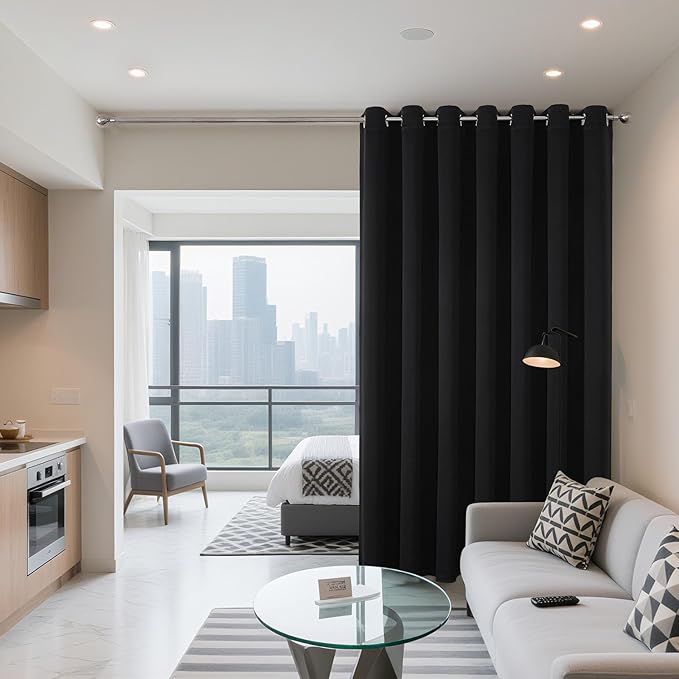 Joydeco Blackout Patio Sliding Door Curtains 84 Inches Long, Grommet Privacy - Image 2