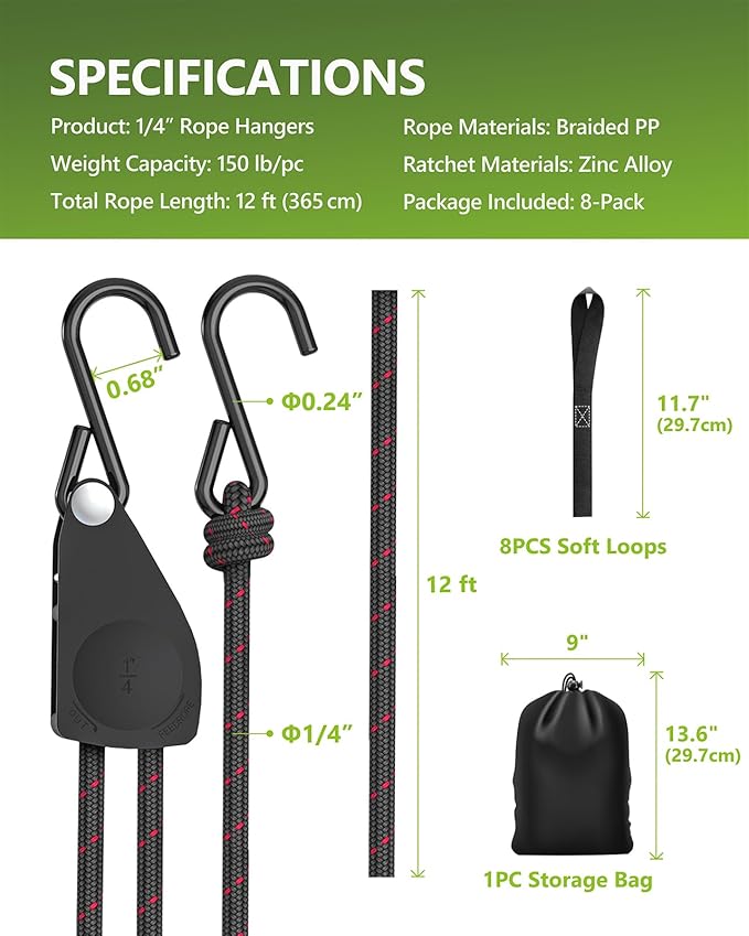 Kayak Straps Tie Downs 8 Pack Set, Roof Rack Straps Adjustable Ratchet Tie Down - Image 9