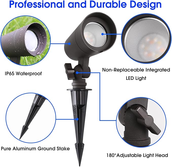 3CCT LED Landscape Lights with Connectors, 12V Low Voltage, 3000K/4000K/5000K - Image 4