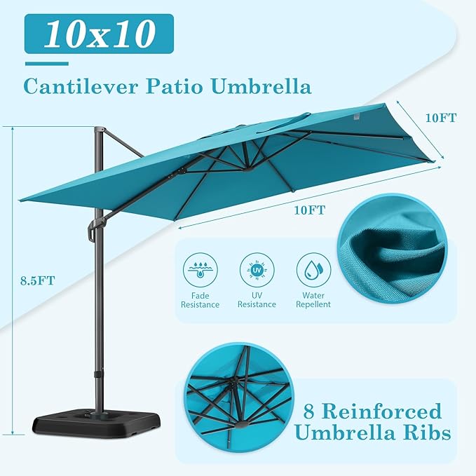 HOTEEL10x10ft Patio Umbrella Cantilever Umbrellas - Image 7