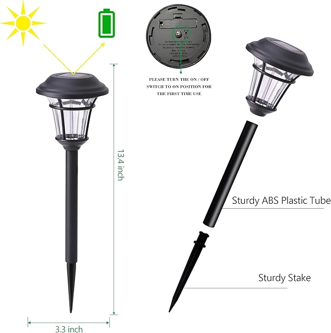MAGGIFT 12 Pack Solar Pathway Lights Outdoor Solar Garden Lights - Image 3