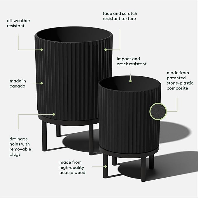 Veradek Demi Series Round Planter w/Stand - Image 2